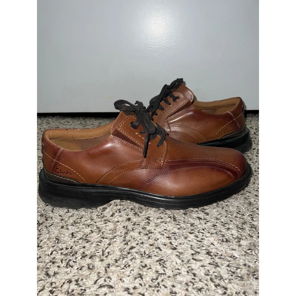 Clarks Collection Extreme Comfort Mens 13 Brown Leather Oxford Shoes